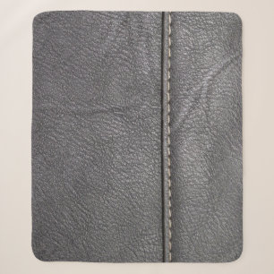 Stitched Sophistication: Black Leather Luxury Sherpa Blanket
