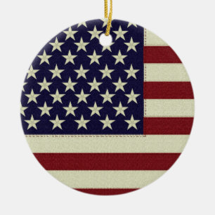 Stitched Vintage Flag Ornament