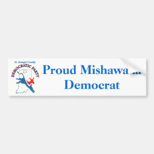 StJoeCountyDemslogo, Proud Mishawaka Democrat Bumper Sticker