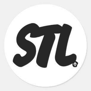 STL Letters Classic Round Sticker