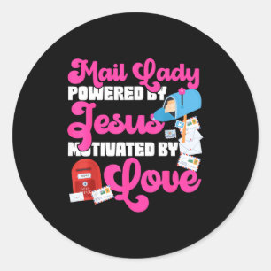 Stman Mailman Jesus Faith Christian Mail Lady Were Classic Round Sticker