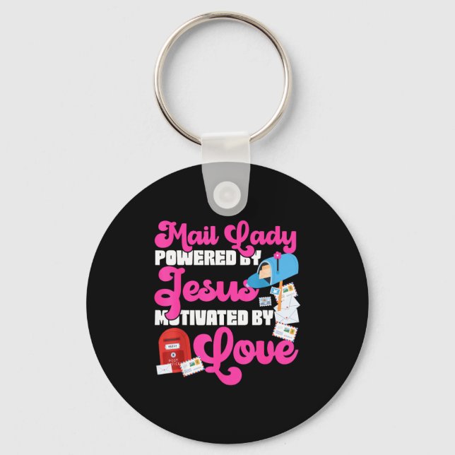 Stman Mailman Jesus Faith Christian Mail Lady Were Keychain (Front)
