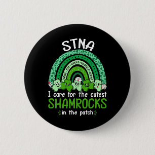 Stna Cutest Shamrocks Nurse St Patricks Day Women 2 Inch Round Button