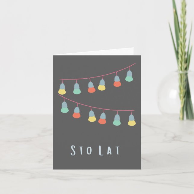 Sto lat Polish birthday nameday congratulations  Card (Front)