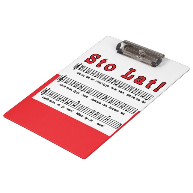 Sto Lat! Song Clipboard (Angled)