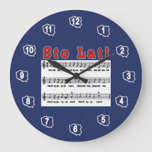 Sto Lat! Song Large Clock