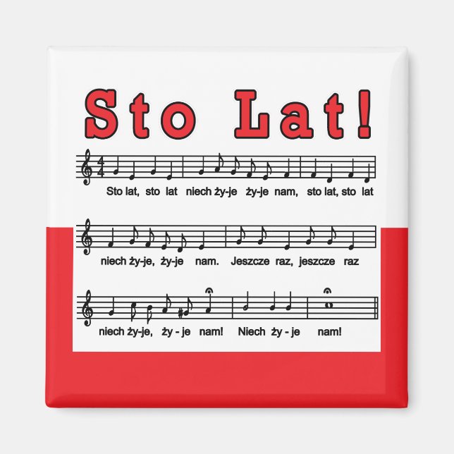 Sto Lat! Song Magnet (Front)