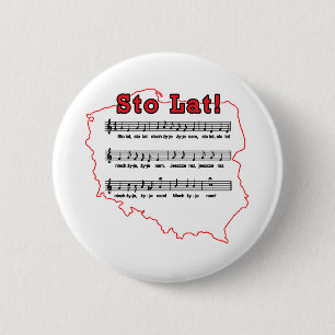 Sto Lat! Song Polish Map 2 Inch Round Button