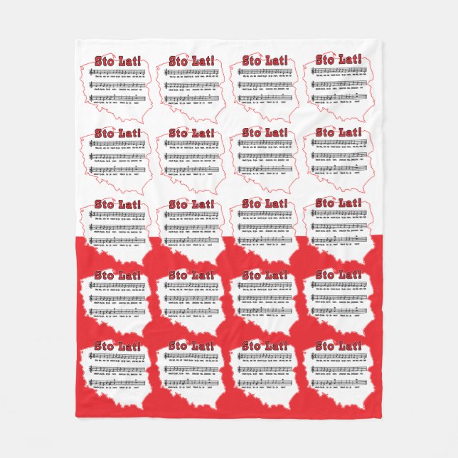 Sto Lat! Song Polish Map Fleece Blanket (Front)