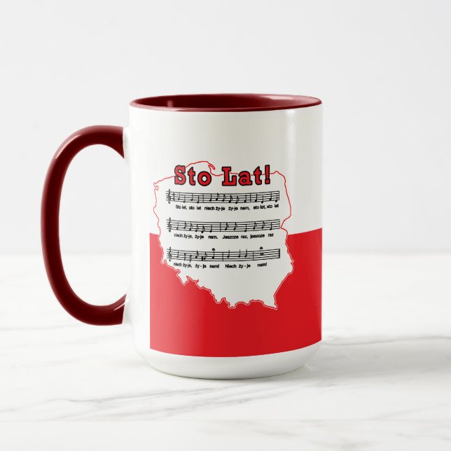 Sto Lat! Song Polish Map Mug (Left)
