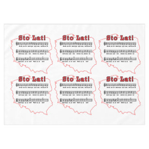 Sto Lat! Song Polish Map Tablecloth