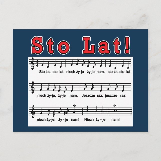 Sto Lat! Song Postcard (Front)