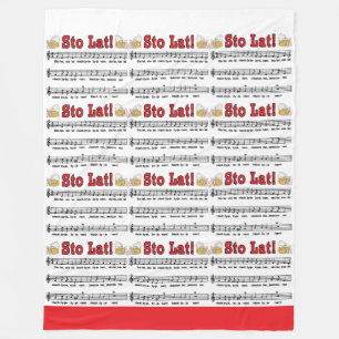 Sto Lat! Song With Beer Mugs Fleece Blanket