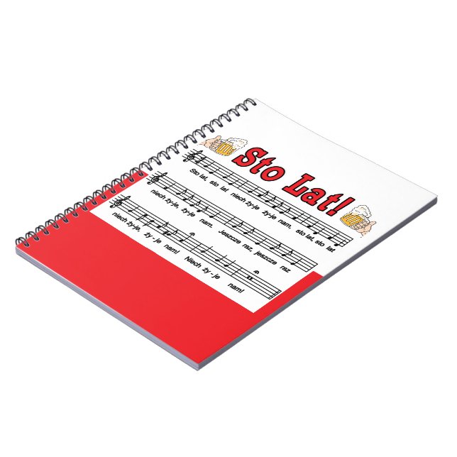 Sto Lat! Song With Beer Mugs Notebook (Left Side)