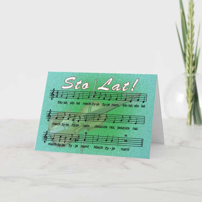 Sto Lat Song With Fiddle Card (Front)