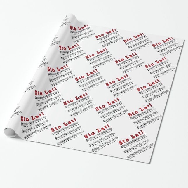 Sto Lat! Song Wrapping Paper (Unrolled)