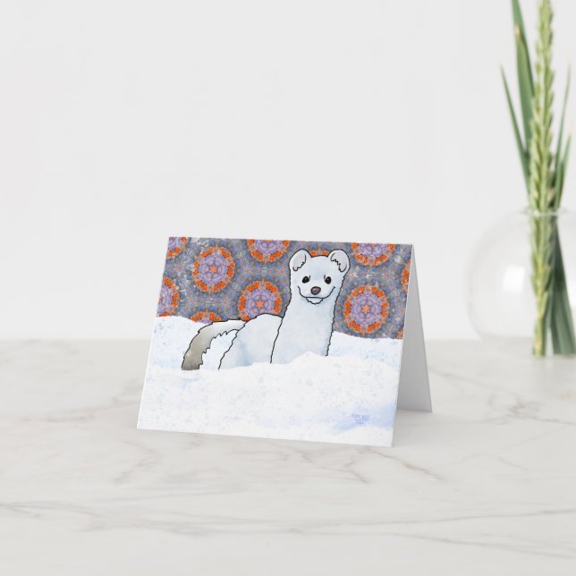 Stoat In Snow Card (Front)