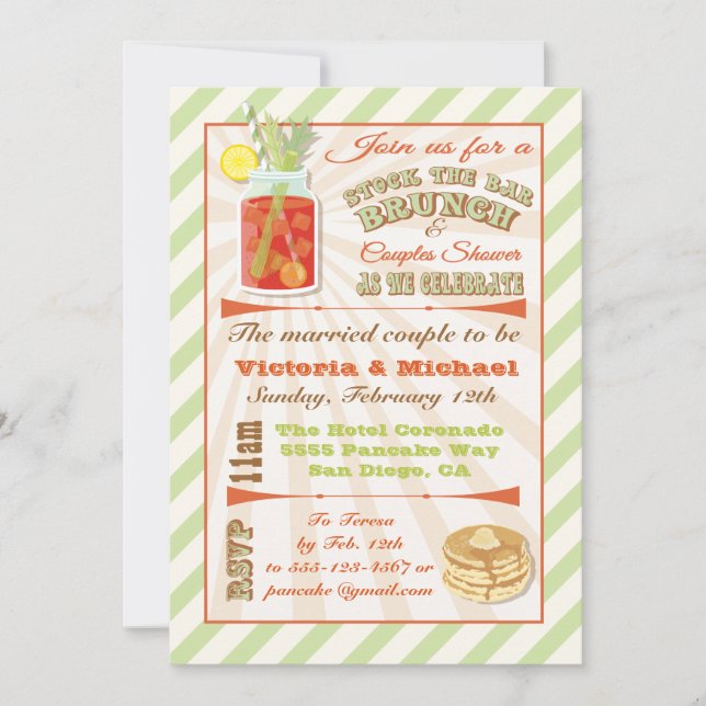 Stock Bar Brunch et Bloody Marys Invitation (Devant)