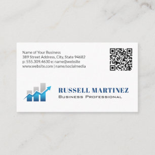 Stock Bar Chart Finance QR Code Business Card
