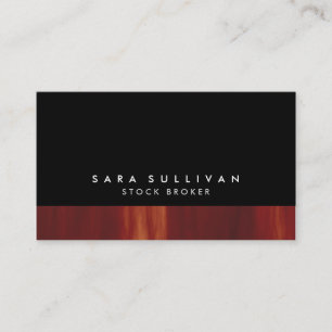 Stock Broker Bold Black Abstract Sunset Gradient Business Card