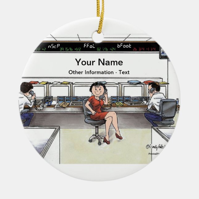 Stock Broker - Female Ceramic Ornament (Front)