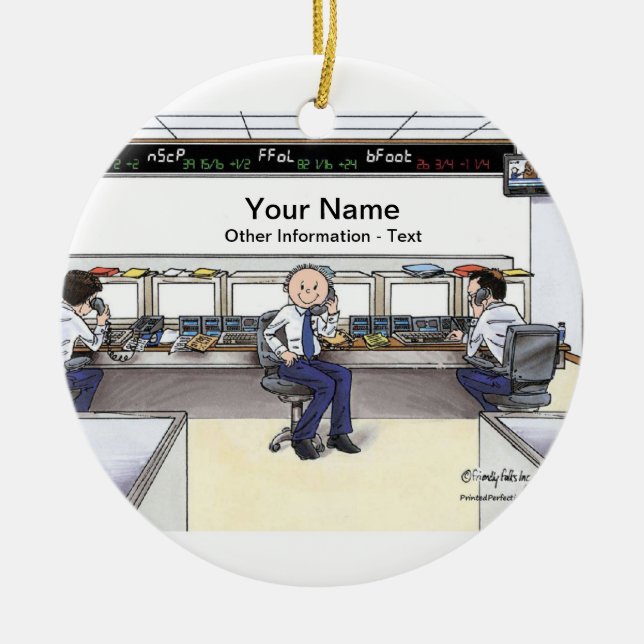 Stock Broker - Male Ceramic Ornament (Front)