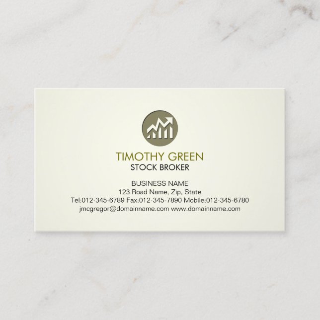 Stock Broker Money Investment Stock Chart Icon Bus Business Card (Front)