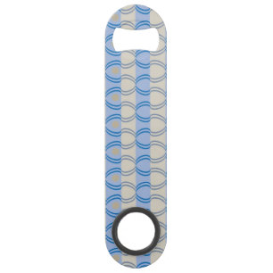 Stock Candystripe Blue Tan Speed Bottle Opener