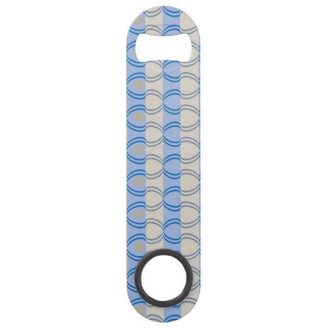 Stock Candystripe Blue Tan Speed Bottle Opener (Front)