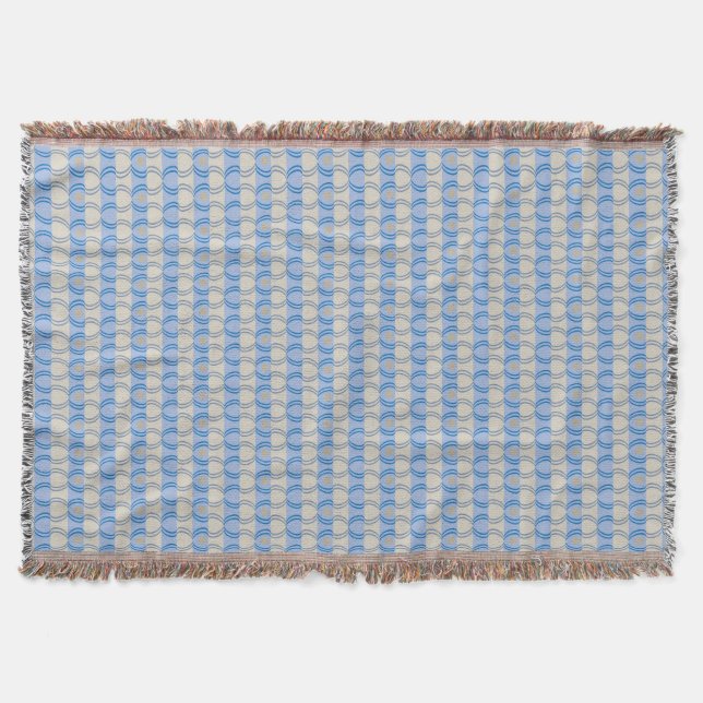Stock Candystripe Blue Tan Throw Blanket (Front)