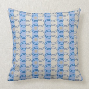 Stock Candystripe Blue Tan Throw Pillow
