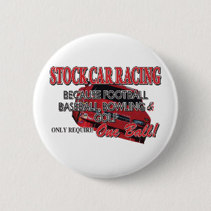 Stock Car Racing 2 Inch Round Button