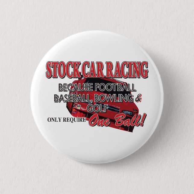 Stock Car Racing 2 Inch Round Button (Front)
