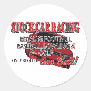 Stock Car Racing Classic Round Sticker