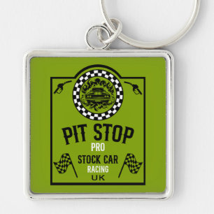 Stock Car Racing Gift Keychain