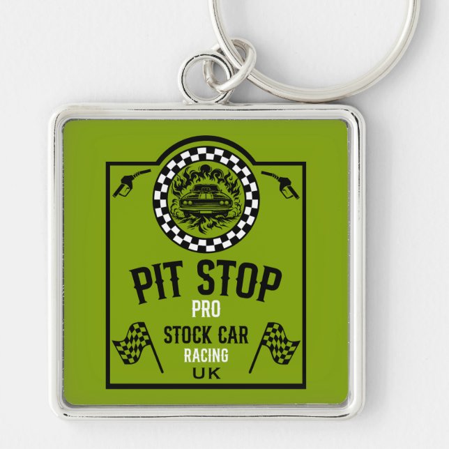 Stock Car Racing Gift Keychain (Front)