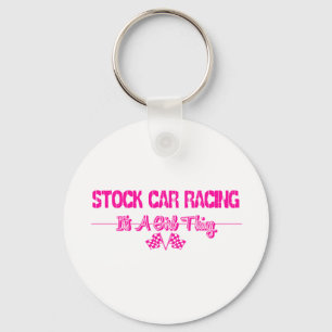 Stock Car Racing Keychain