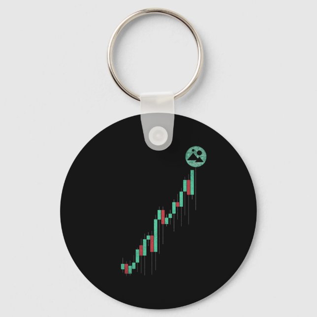 Stock Chart Decentraland MANA Coin Trading Crypto Keychain (Front)
