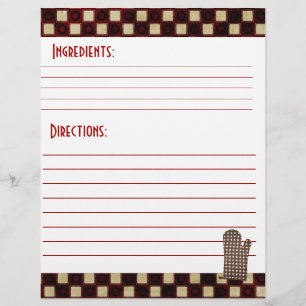 Stock de la carte de recette
