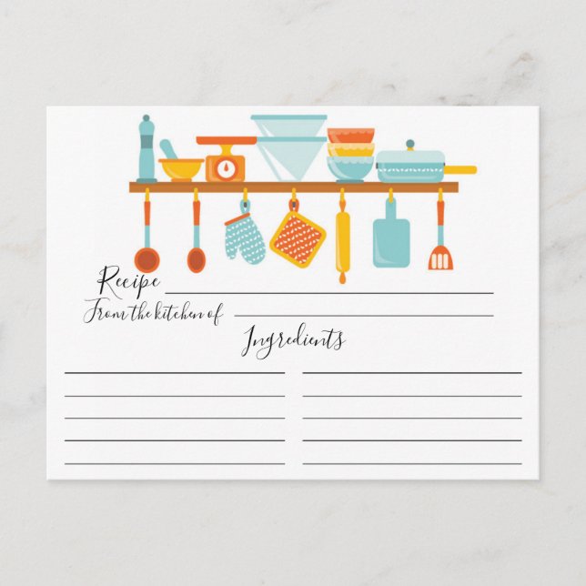 Stock de la carte de recettes de cuisine (Devant)