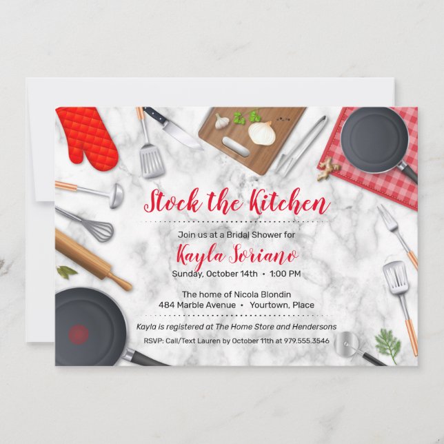 Stock de la Cuisine Douche Fête Invitation (Devant)