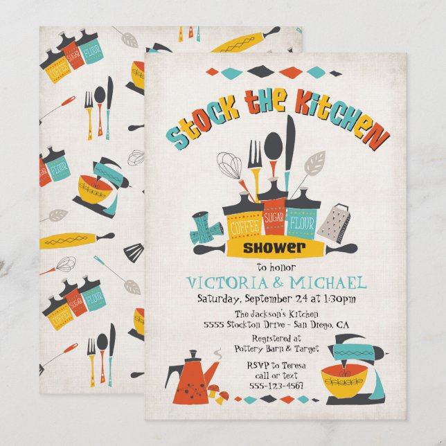 Stock de la cuisine douche Invitations (Devant / Derrière)