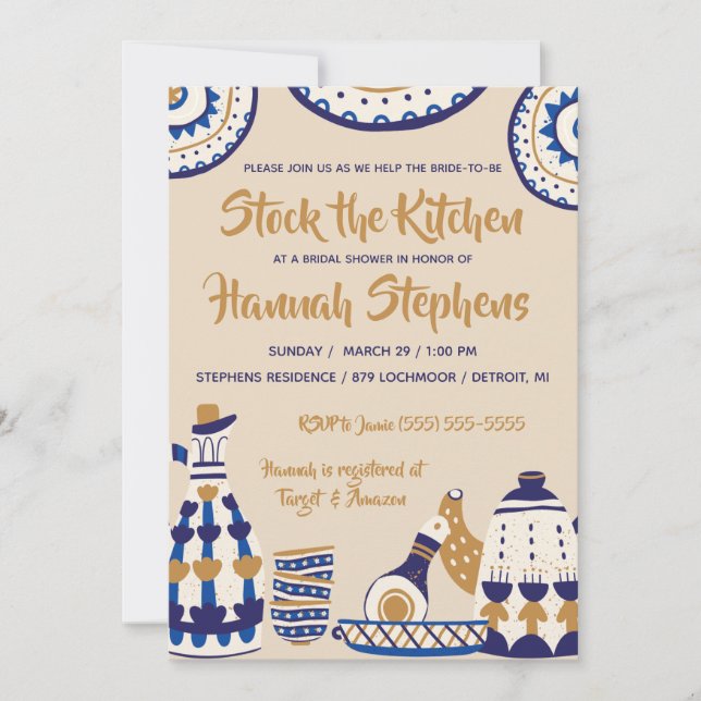 Stock de la cuisine nuptiale douche Invitation (Devant)