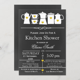 stock de tableau noir la cuisine Invitation douche