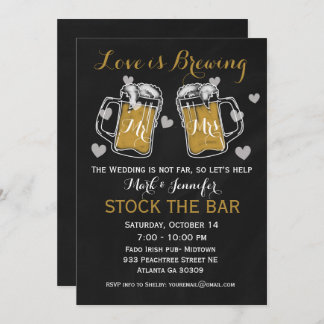 Stock du bar Bridal Shower Invitation Couples
