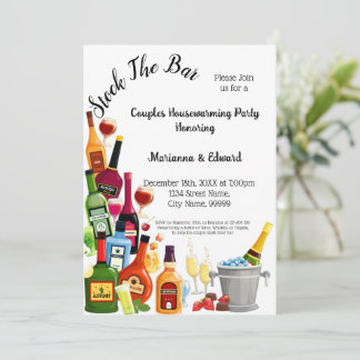 Stock du Bar Couples House Party Invitation