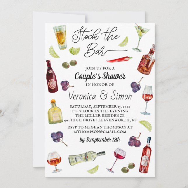 Stock du Bar Couple's Shower Invitation (Devant)