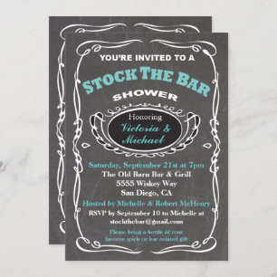 Stock du bar wedding shower invitation