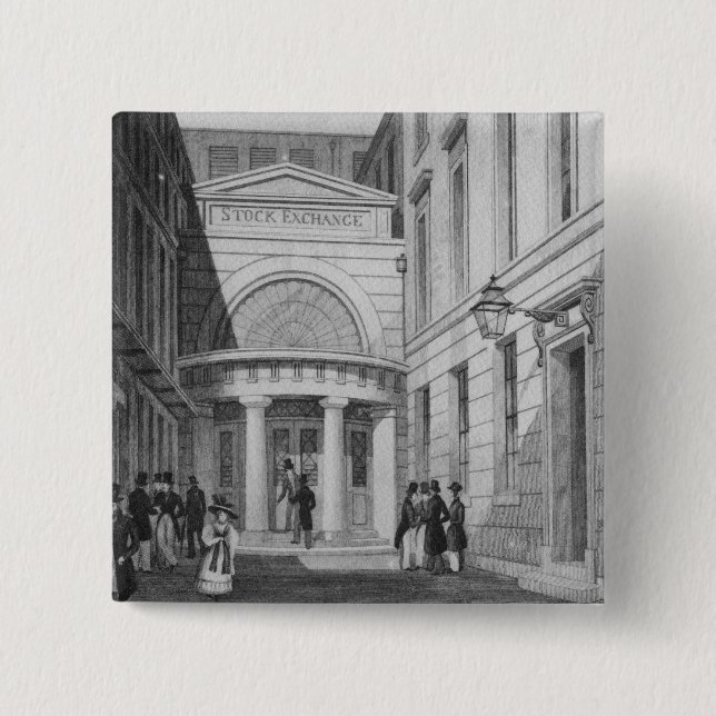 Stock Exchange, London, from 'Metropolitan 2 Inch Square Button (Front)