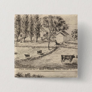 Stock farm in Orwell Vermont 2 Inch Square Button